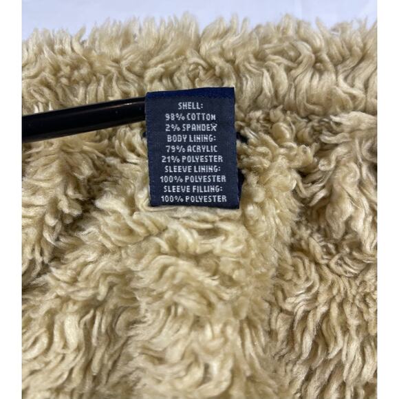 GAP Women’s Small Sherpa Lined Corduroy Jacket Ivory Button Front Stretch - Picture 7 of 11